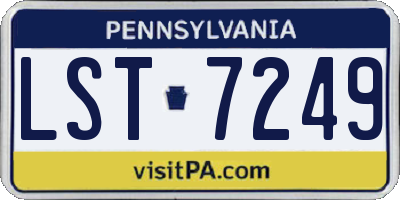 PA license plate LST7249