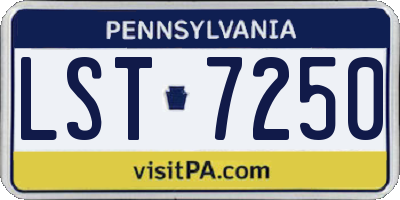 PA license plate LST7250
