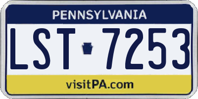 PA license plate LST7253