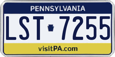 PA license plate LST7255