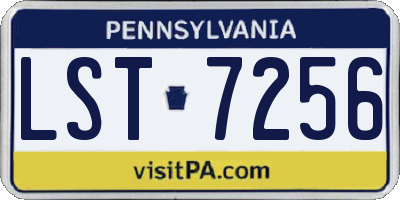 PA license plate LST7256