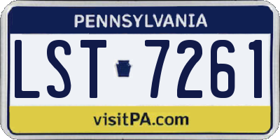 PA license plate LST7261