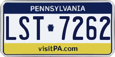 PA license plate LST7262