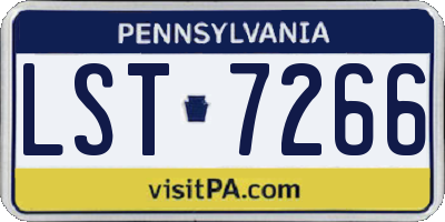 PA license plate LST7266