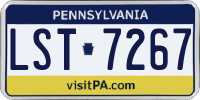 PA license plate LST7267