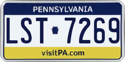 PA license plate LST7269