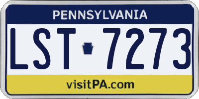 PA license plate LST7273