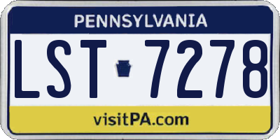 PA license plate LST7278