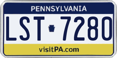 PA license plate LST7280
