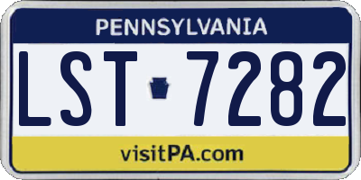 PA license plate LST7282