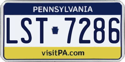 PA license plate LST7286