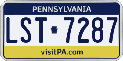PA license plate LST7287