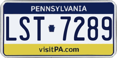 PA license plate LST7289