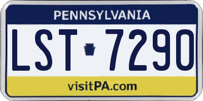 PA license plate LST7290