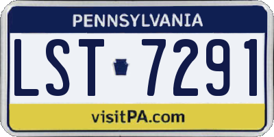 PA license plate LST7291