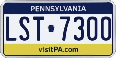 PA license plate LST7300