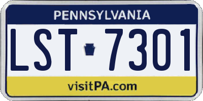 PA license plate LST7301