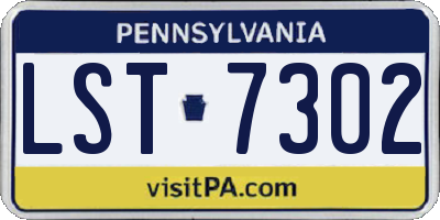 PA license plate LST7302