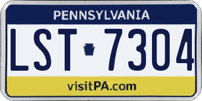 PA license plate LST7304