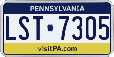 PA license plate LST7305