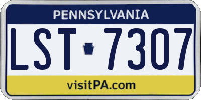 PA license plate LST7307