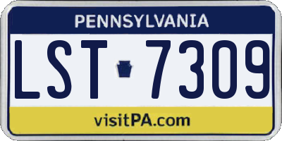PA license plate LST7309