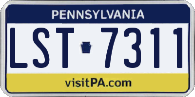PA license plate LST7311