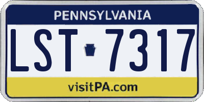 PA license plate LST7317