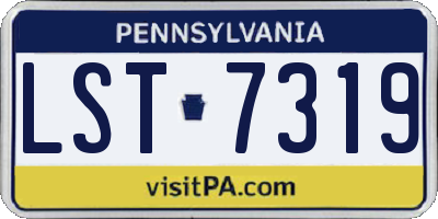 PA license plate LST7319