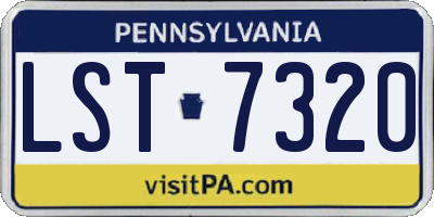 PA license plate LST7320