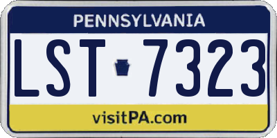 PA license plate LST7323