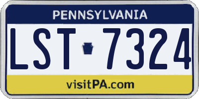 PA license plate LST7324