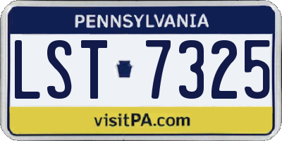 PA license plate LST7325