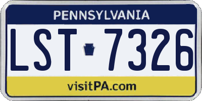 PA license plate LST7326