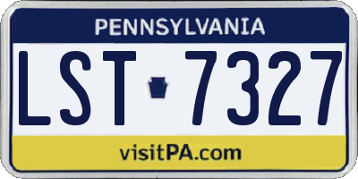 PA license plate LST7327