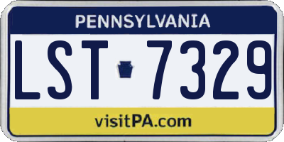 PA license plate LST7329