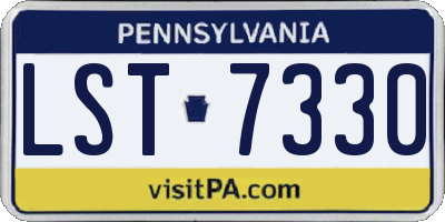PA license plate LST7330