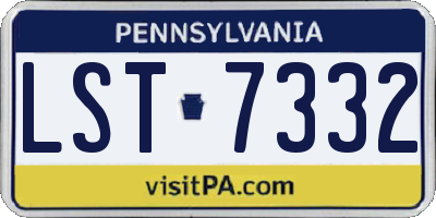 PA license plate LST7332