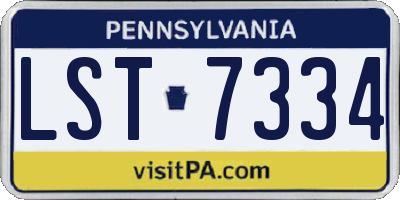 PA license plate LST7334