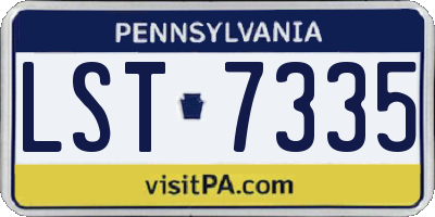 PA license plate LST7335