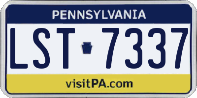 PA license plate LST7337