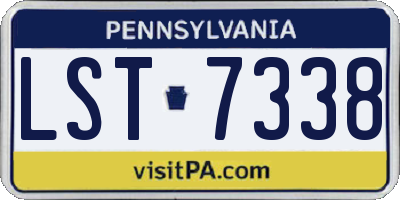 PA license plate LST7338