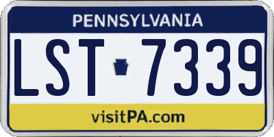 PA license plate LST7339