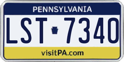 PA license plate LST7340