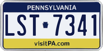 PA license plate LST7341