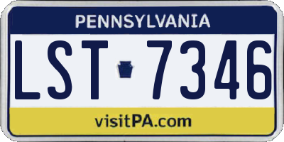 PA license plate LST7346