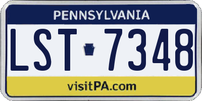 PA license plate LST7348