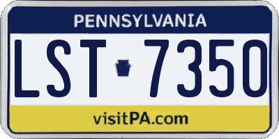 PA license plate LST7350