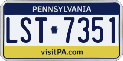 PA license plate LST7351