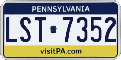 PA license plate LST7352